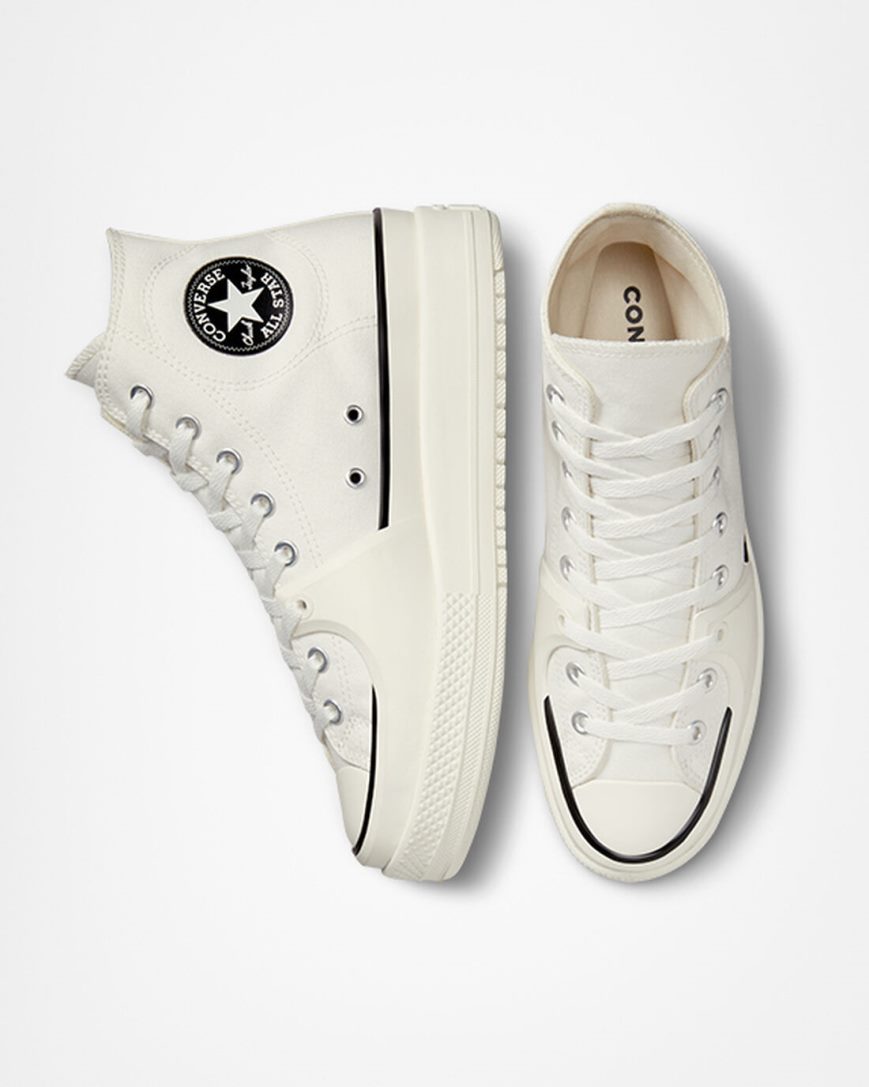 Zapatillas Altas Converse Chuck Taylor All Star Construct Mujer Blancas Negras | PE 54L082